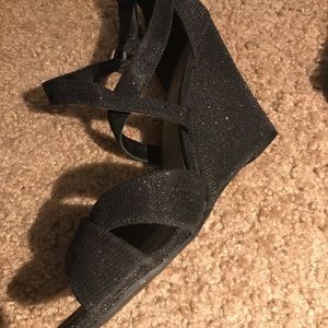 Sparkly black G By Guess Wedged heels